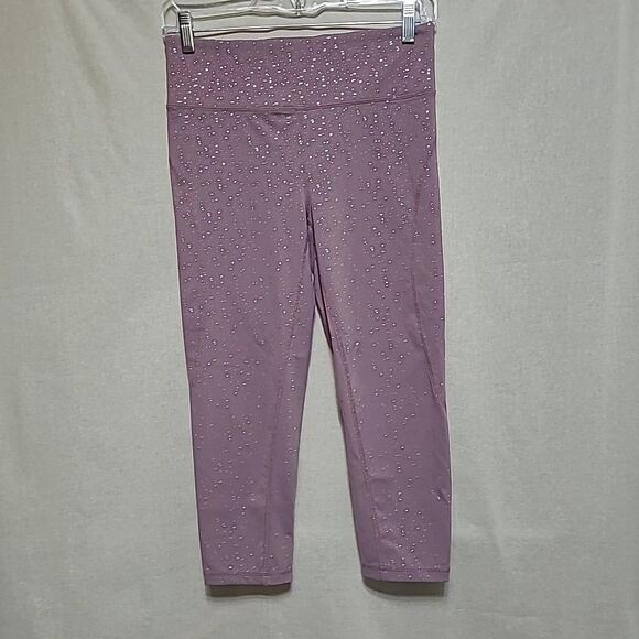 Cupshe Capri Leggings Womens Size M Purple Silver Speck Waist Pocket - Picture 1 of 12